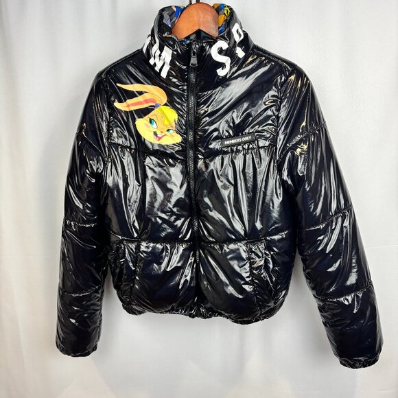 Limited Edition Space Jam x Members Only Shiny Puffer Jacket - Picture 1 of 9